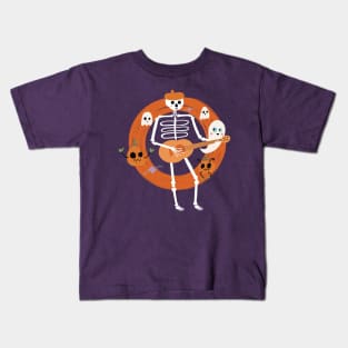 Funny Skeleton Rock and Roll Kids T-Shirt